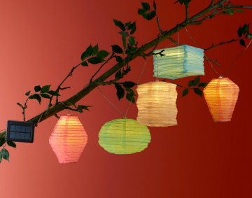 Solar-Lichterkette Lampions