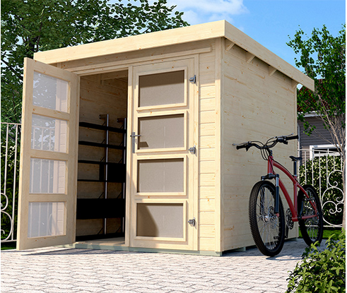 WEKA Massivholz-Gartenhaus mit Flachdach, ca. 222 x 237 cm - Shop