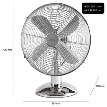 AEG VL 5526 M N Design-Metallventilator, oszillierend, 3 Laufgeschwindigkeiten, 30 cm Durchmesser - 5