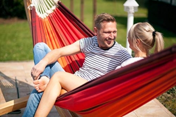 AMAZONAS XXL Komfort Hängematte Paradiso Terracotta handgefertigt in Brasilien 250cm x 175cm bis 200kg in Lavafarben - 2