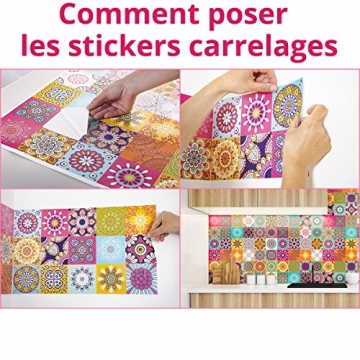 Ambiance-Live Karo-Zement Wandtattoo – AZULEJOS – 15 x 15 cm – 60-teilig - 7