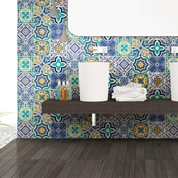 Ambiance-Live Karo-Zement Wandtattoo – AZULEJOS – 15 x 15 cm – 9-teilig - 6