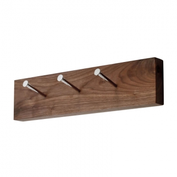 Artificial - Kawenzmann Garderobe - walnuss/Eisen/Holz/3 Chromnägel