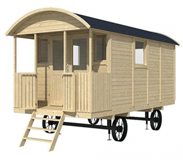 Bauwagen LÖWENZAHN 240 x 500cm Gartenhaus 19mm Holzhaus Anhänger Blockhaus - 