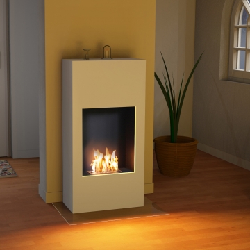 bergamo Simplico [Design Ethanolkamin]: Standkamin - weiß (warm)