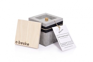 Beske-Betonfeuer mit 'Dauerdocht' | Größe 10x10x10 cm | Wiederbefüllbare Gartenfackel | 'Unendliche' Brenndauer durch umweltfreundliches Recycling von Kerzenwachs - 4