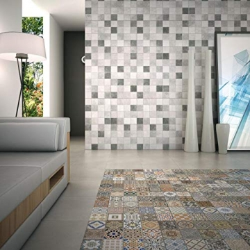 Casa Moro Orientalische Keramikfliesen Habib 44,1 x 44,1 cm 1 qm | Marokkanische Patchwork Fliesen für schöne Küche Flur Bad & Küchenrückwand | FL6030 - 5