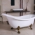 Casa Padrino Freistehende Badewanne Jugendstil Sicilia Weiß/Altgold 1740mm - Barock Badezimmer - Retro Antik Badewanne - 1