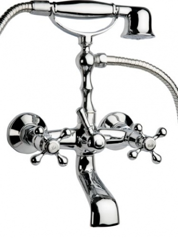 C+P Retro Armatur Set Bad Waschbecken + Badewannen Armatur Nostalgie Hotel Gastro - 3