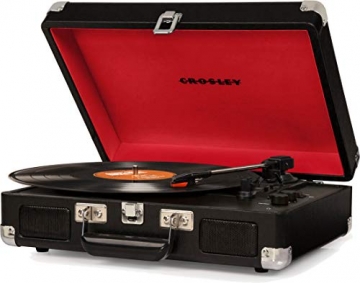 Crosley Cruiser Deluxe Tragbarer Bluetooth Plattenspieler Im Retro-Design Mit Einstellbarer Geschwindigkeitseinstellung, Kopfhörerbuchse, Rca-Ausgang Und Integriertem Lautsprecher - Schwarz - 4