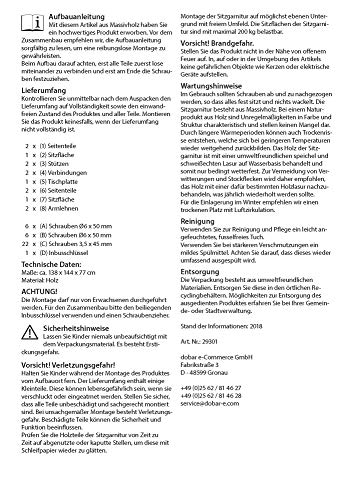 dobar Praktische Garten Sitzbank 2 in 1 Kombination aus Tisch und Bank FSC-Holz, Sitzgarnitur, Hellbraun, 138 x 144 x 77 cm - 11