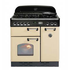 Falcon RANGECOOKER CLASSIC 90 creme /chrom – Kochfeld GAS Grill / 2 Heißluft-Backöfen - 