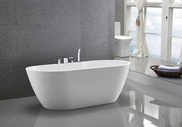 Freistehende Badewanne JAZZ PLUS Acryl weiß - 170 x 80 cm, Vormontage:Mit Vormontage (5 Werktage), Wannenarmatur:Mit Wannenarmatur 6080 - 4
