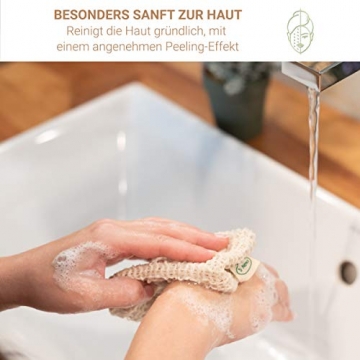 Io Nova 4x Sisal Seifensäckchen | zweifarbige Baumwoll-Labels | natürliches Körper-Peeling - 3