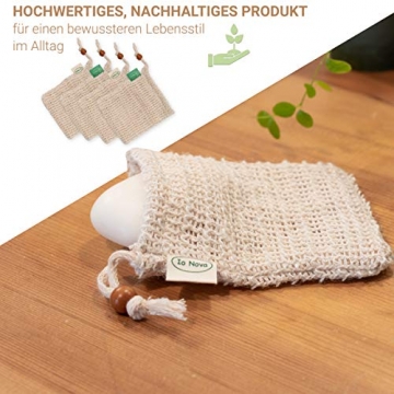 Io Nova 4x Sisal Seifensäckchen | zweifarbige Baumwoll-Labels | natürliches Körper-Peeling - 4