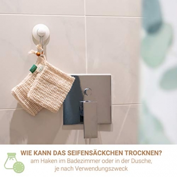 Io Nova 4x Sisal Seifensäckchen | zweifarbige Baumwoll-Labels | natürliches Körper-Peeling - 5