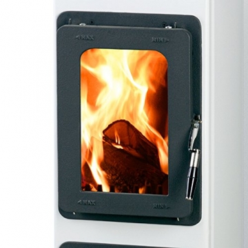 Kaminofen Bozen 91x28,8x33cm 5,0KW weiß Feuerstelle Ofen Kamin Werkstattofen - 2