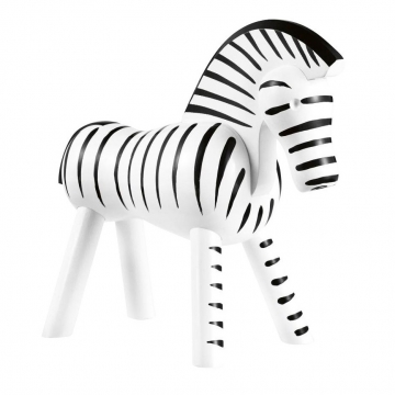 Kay Bojesen Denmark - Holzfigur Zebra - schwarz-weiß/lackiert/H 14cm