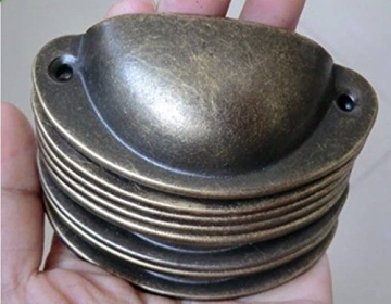 KING DO WAY 12 Stueck Muschelgriff antike schmiedeeisernen tuer Griffmuscheln mit muscheln kabinett schubladen - 4