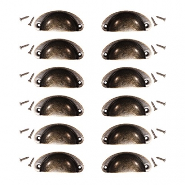 KING DO WAY 12 Stueck Muschelgriff antike schmiedeeisernen tuer Griffmuscheln mit muscheln kabinett schubladen - 1
