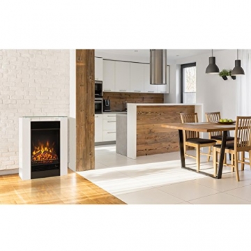 Klarstein Studio 5 - Elektrokamin mit Flammeneffekt, Elektrischer Kamin, E-Kamin, 900/1800 W einstellbar, Heizlüfter, Wochentimer, 5 Helligkeitsstufen, 2 Wärmestufen, Fernbedienung, weiß - 2