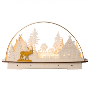 LED-Lichterbogen Waldhaus, batteriebetrieben