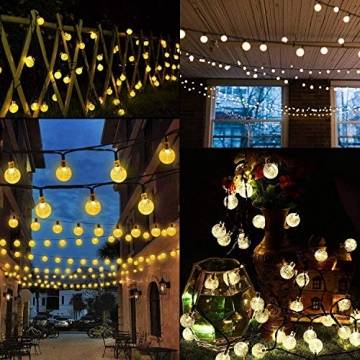 LED Solar Lichterkette Kristall Kugeln 4.5 Meter 30er Warmweiß, Mr.Twinklelight Außerlichterkette Deko für Garten, Bäume, Terrasse, Weihnachten, Hochzeiten, Partys, Innen und außen - 7