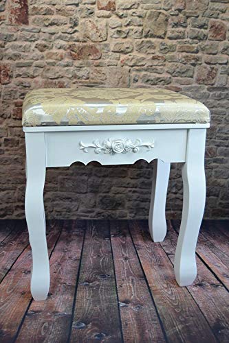 Livitat® Schminktisch Holz Gold 30 x 50 x 136 cm - 2