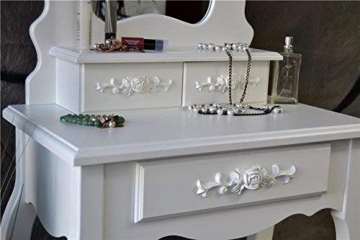 Livitat® Schminktisch Holz Gold 30 x 50 x 136 cm - 3