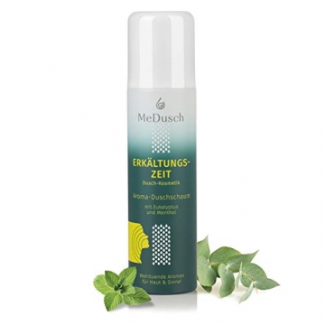 MeDusch bekannt als MediDusch 2er Set Aroma-Duschschaum Erkältungs+Regenerationszeit | Kräuterbad-Feeling in der Dusche | frei von Mikroplastik, Silikonen und Parfüm [150ml grün/weiß+150ml rot/weiß] - 2