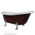Möbelcreative Freistehende Design Badewanne Nostalgie inkl. Ab- und Überlauf rot chrom - 2