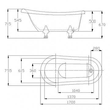 Möbelcreative Freistehende Design Badewanne Nostalgie inkl. Ab- und Überlauf rot chrom - 3