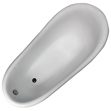 Möbelcreative Freistehende Design Badewanne Nostalgie inkl. Ab- und Überlauf rot chrom - 5