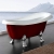 Möbelcreative Freistehende Design Badewanne Nostalgie inkl. Ab- und Überlauf rot chrom - 1