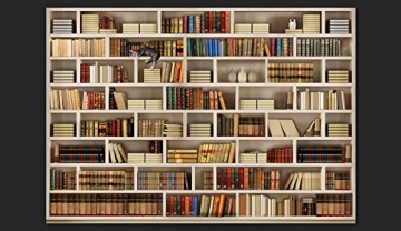 murando Fototapete Bibliothek 250x175 cm Vlies Tapeten Wandtapete XXL Moderne Wanddeko Design Wand Dekoration Wohnzimmer Schlafzimmer Büro Flur Buch Bücher 10110905-29 - 4
