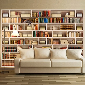 murando Fototapete Bibliothek 250x175 cm Vlies Tapeten Wandtapete XXL Moderne Wanddeko Design Wand Dekoration Wohnzimmer Schlafzimmer Büro Flur Buch Bücher 10110905-29 - 5