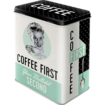 Nostalgic-Art 30146 Coffee First  | Vorratsdose L | Aufbewahrungs-Box | Kaffee-Dose | Blech-Dose | Metall - 1