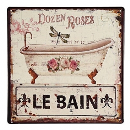 Nostalgie Blechschild Badezimmer 30x30 cm - Shop Landhaus Look