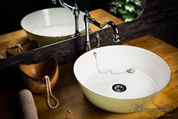 Premium Emaille Waschbecken FANNI | viele Farben, Designs & Logo | Handgemacht in Österreich | Alpenemaille® / RIESS® Edition (ø40 x 10.5cm) - 8