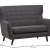 Rivet Hawthorne Modernes, getuftetes Zweisitzer-Sofa im Stil der 1950er Jahre, B 145 cm, Kaviar - 5