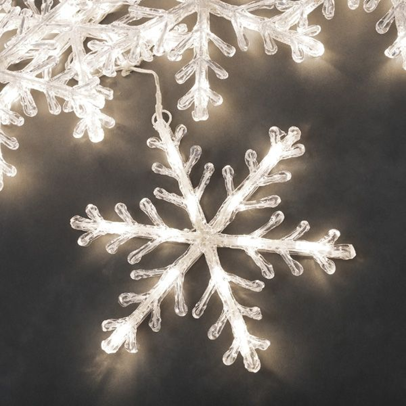 Weihnachtsbaum-Schmuck Set – 20 Schneeflocken & 4m LED-Lichterkette, Gold, 5,2–10,5 Cm – Für