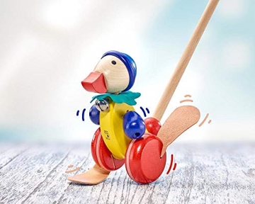 Selecta 62032 Pedella, Schiebefigur, Schiebe-und Nachziehspielzeug aus Holz, 14 cm - 1