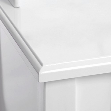 Songmics luxuriös Kippsicherung Schminktisch mit 3 spiegel und hocker, Lederimitat, weiß, 145 x 90 x 40 cm - 3