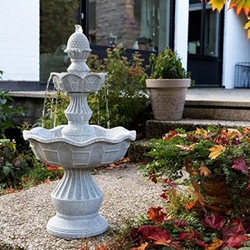 STILISTA® Gartenbrunnen Modell Athene Steinoptik 50 x 48 x 85 cm Springbrunnen inkl. Pumpe - 3