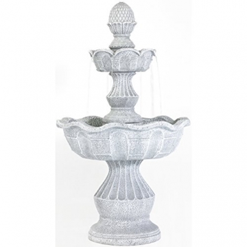STILISTA® Gartenbrunnen Modell Athene Steinoptik 50 x 48 x 85 cm Springbrunnen inkl. Pumpe - 4