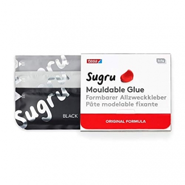 tesa Sugru formbarer Allzweckkleber - Original-Formel - bis 2kg belastbar - schwarz, weiß & grau (3er-Pack) - 1