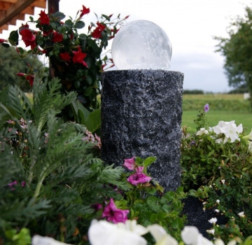 Ubbink AcquaArte Las Palmas Granitsäule Gartenbrunnen Set LED Springbrunnen