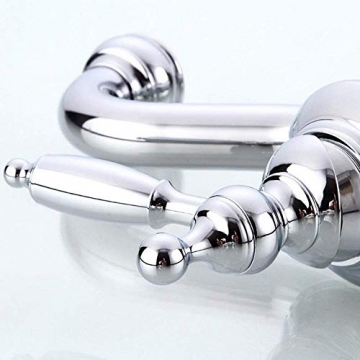 Vintage Waschtischarmatur Bad Wasserhahn 360°Drehbar Einhebelmischer Waschbecken Armatur Badarmatur Mischbatterie Waschtischbatterie Messing -(Chrom) - 5